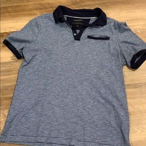 Men’s Polo Shirt Blue and White Striped